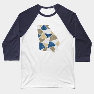 Georgia Mosaic - Blue Baseball T-Shirt
